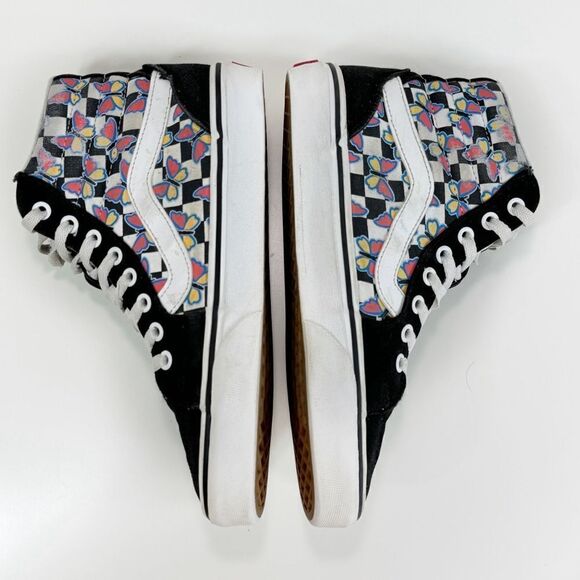 Vans Filmore Hightop Butterfly Checkerboard Sneakers Womens Size 7.5 - Picture 4 of 10